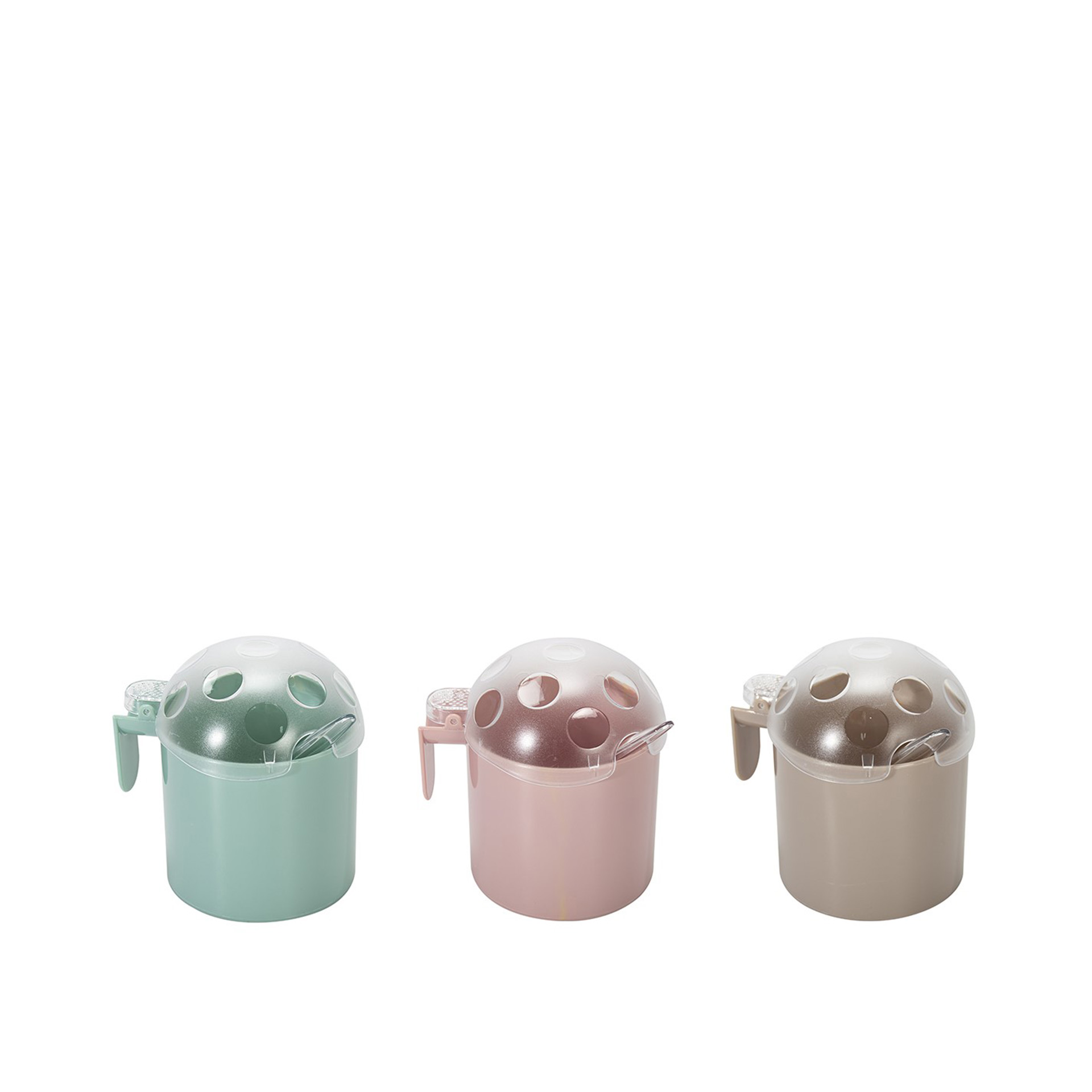 Açucareiro Plástico com Colher Redondo Multicor 400ml 9X11cm