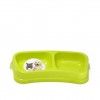 Comedouro Plstico Dogo Duplo Verde 200ml 24X12X4cm