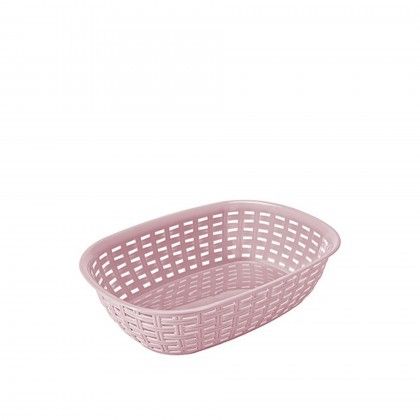 Cesto Plstico Rattan 3l 21X30X7.6cm Rosa