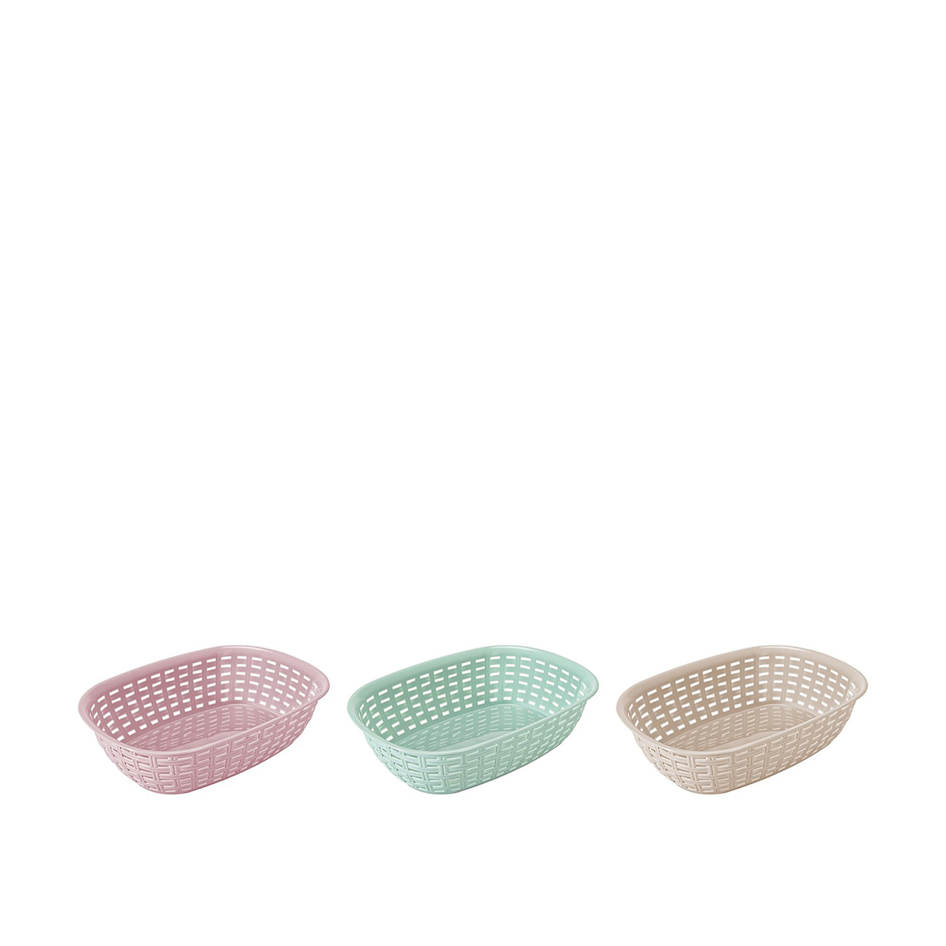 Cesto Plástico Rattan 3l 21X30X7.6cm Rosa