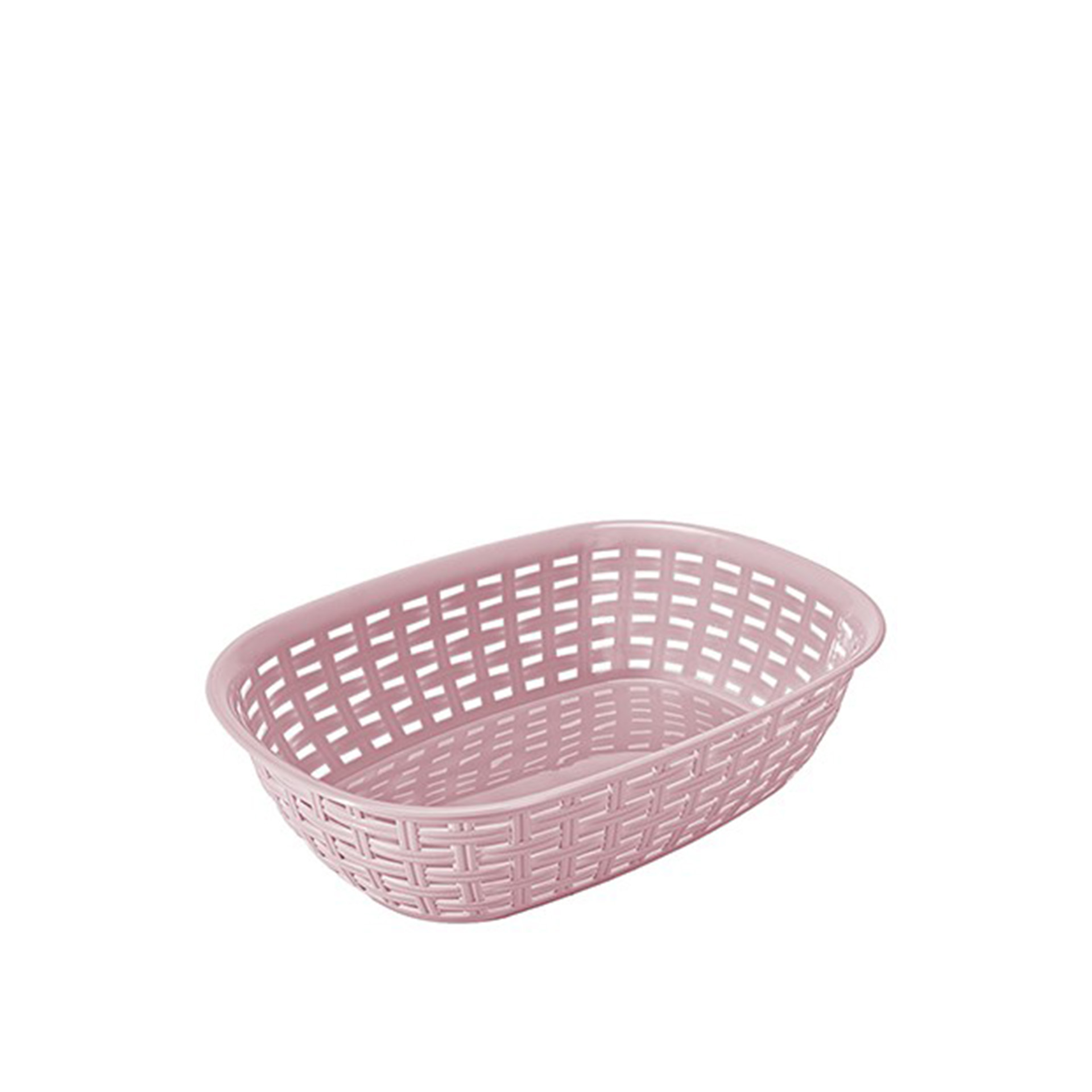 Cesto Plástico Rattan 3l 21X30X7.6cm Rosa