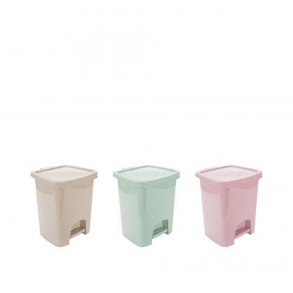 Balde Lixo com Pedal Plstico Multicor 6000ml 22.7X20.5X28.5cm