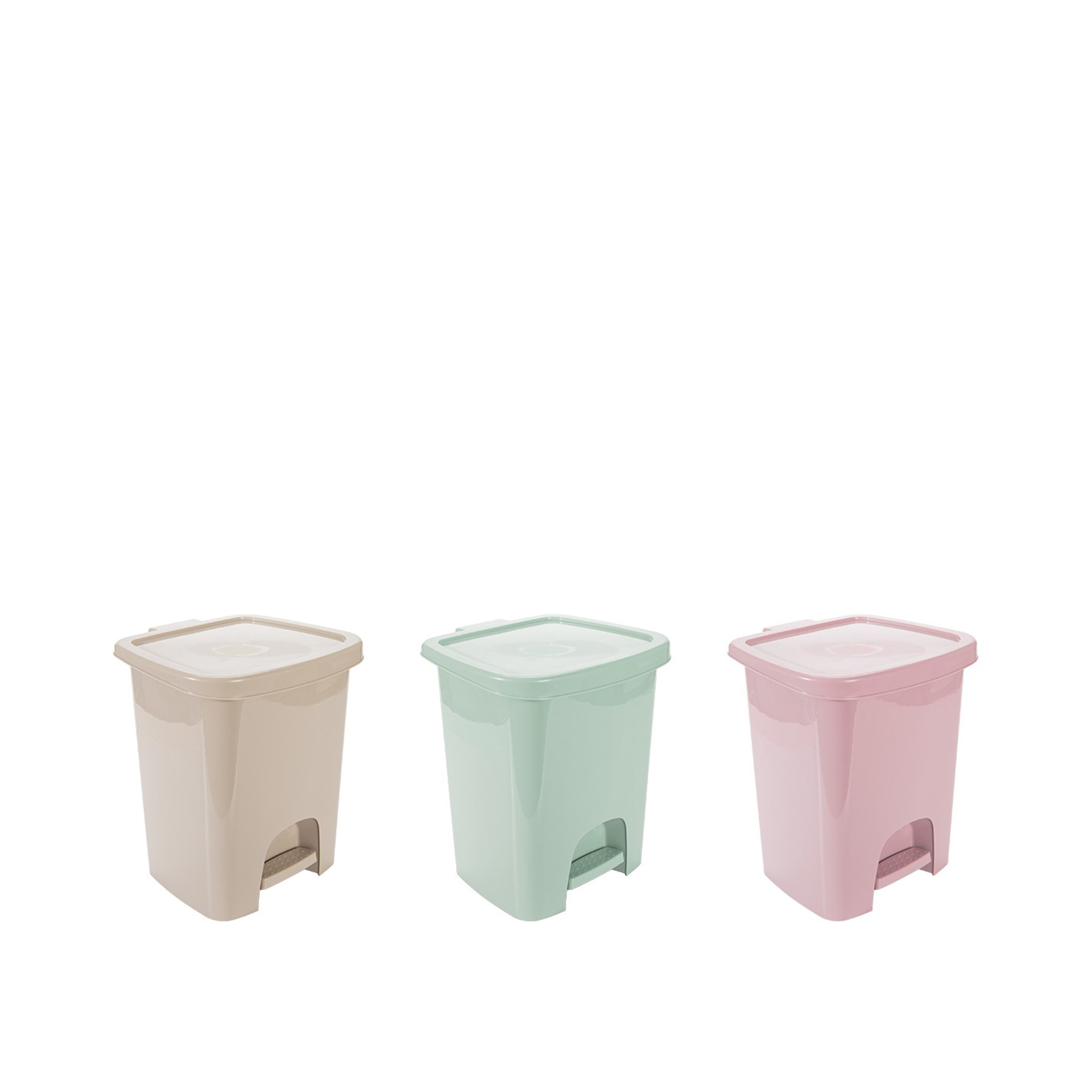 Balde Lixo com Pedal Plástico Multicor 6000ml 22.7X20.5X28.5cm