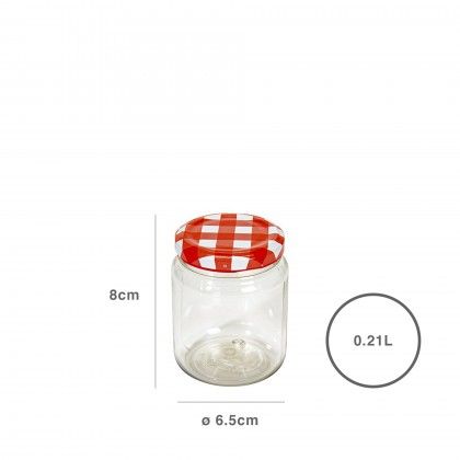 Caixa Hermtica Hega Vichy Vermelho 210ml 6.5X8cm