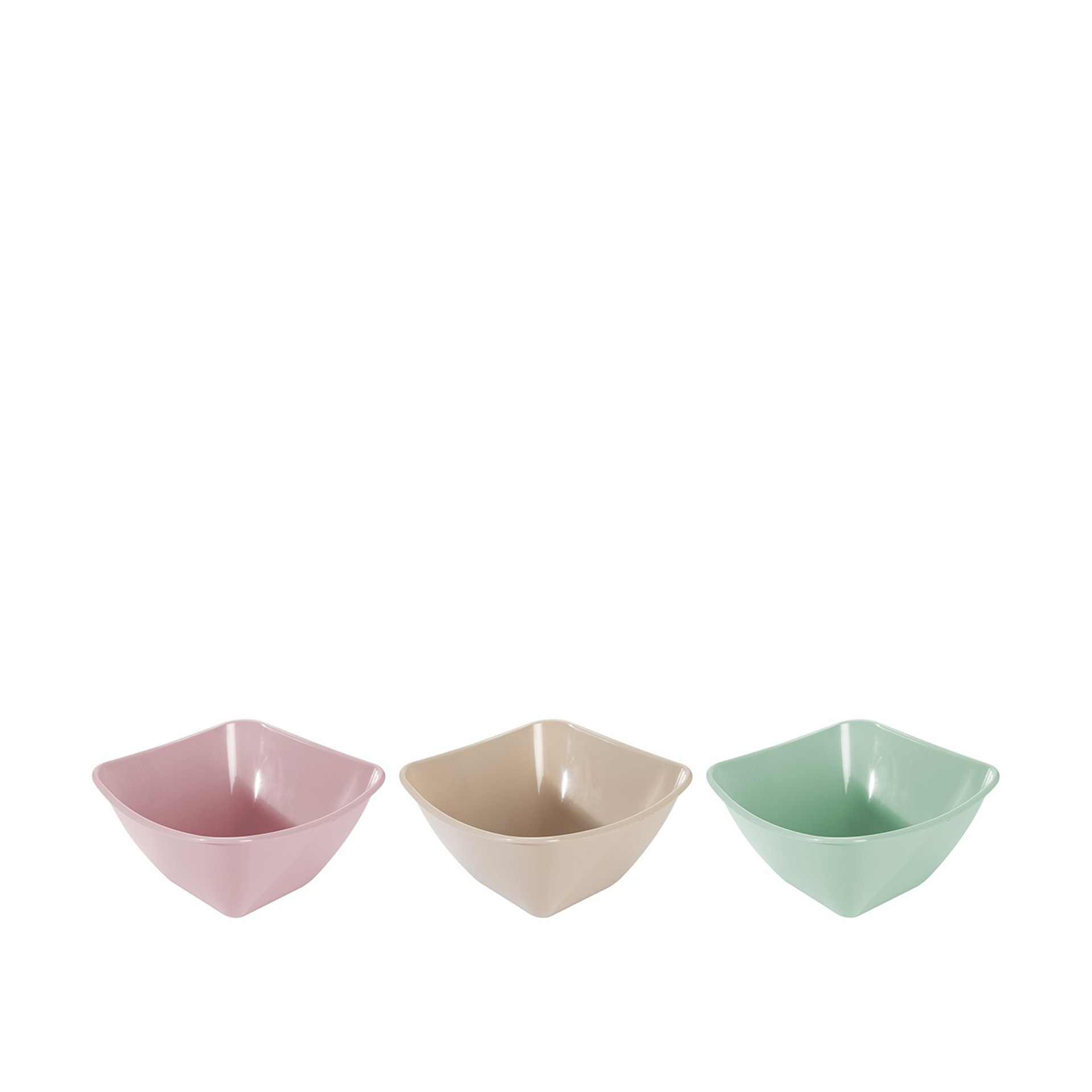 Bacia Plástico Tokyo Quadrado Multicor 500ml 13.5X13.5X6cm
