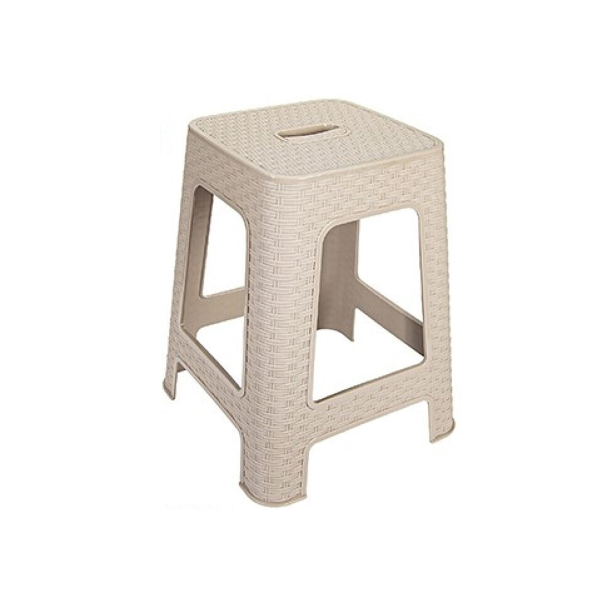 Banco Plástico Rattan Bege 45.5cm
