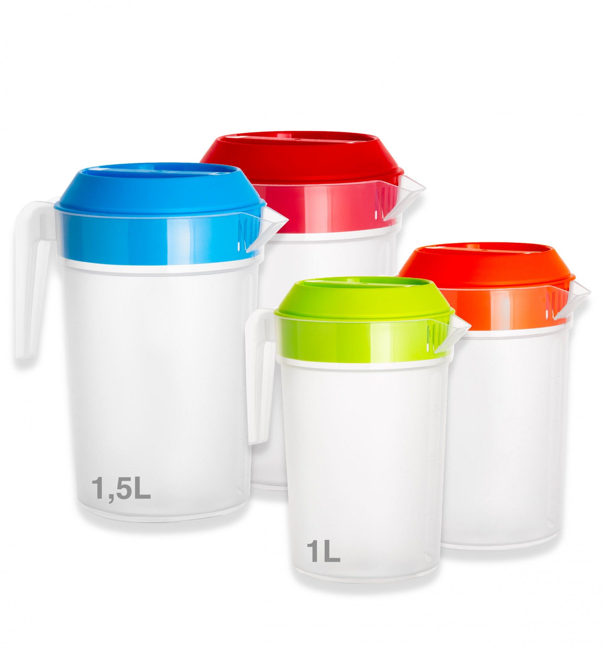 Jarro Plástico Codil Summer com Tampa Redondo 1000ml 11.6X16X18.5cm