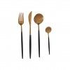 Faqueiro Ao Dourado / Preto 8 Peas