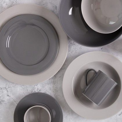 Prato Sopa Cinza Escuro 22.5CM
