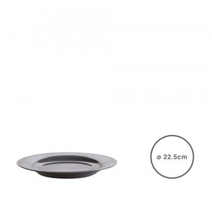 Prato Sobremesa Cinza Escuro 22.5CM