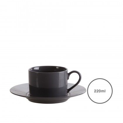 Chvena Com Pires Cinza Escuro 220ML