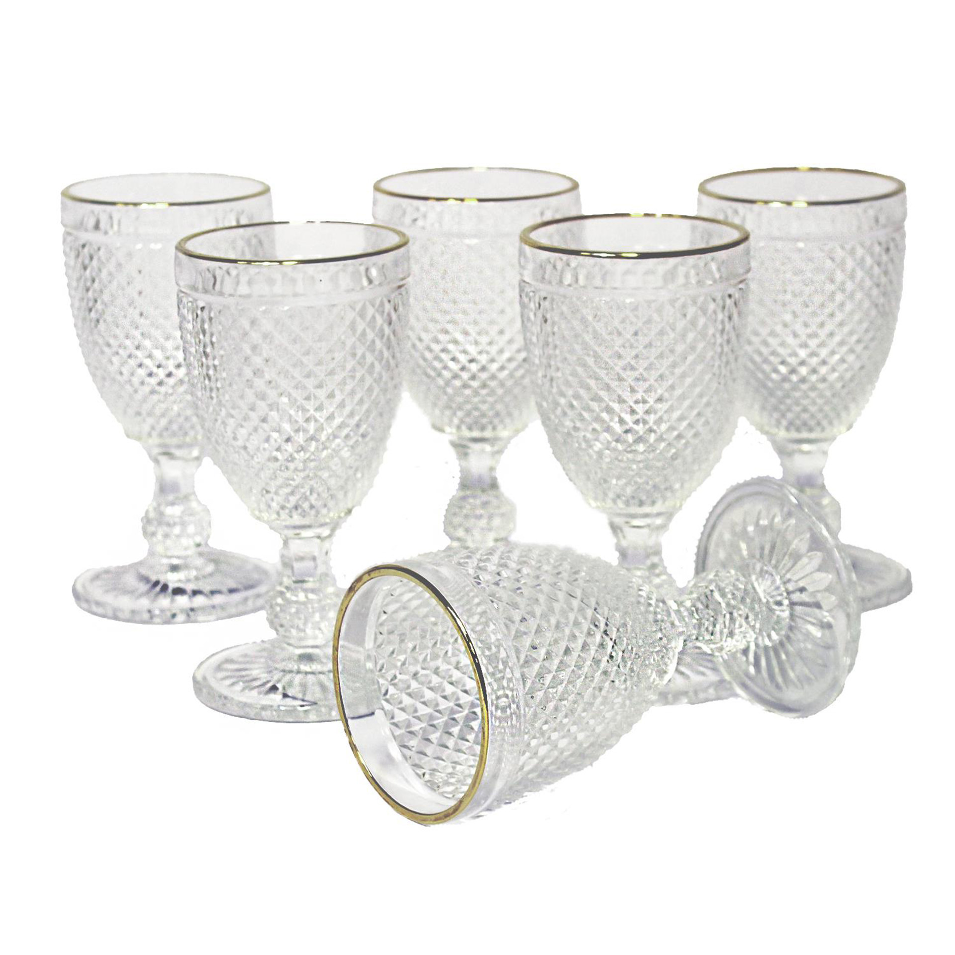 Copo Com Pé Picotado Dourado 24CL