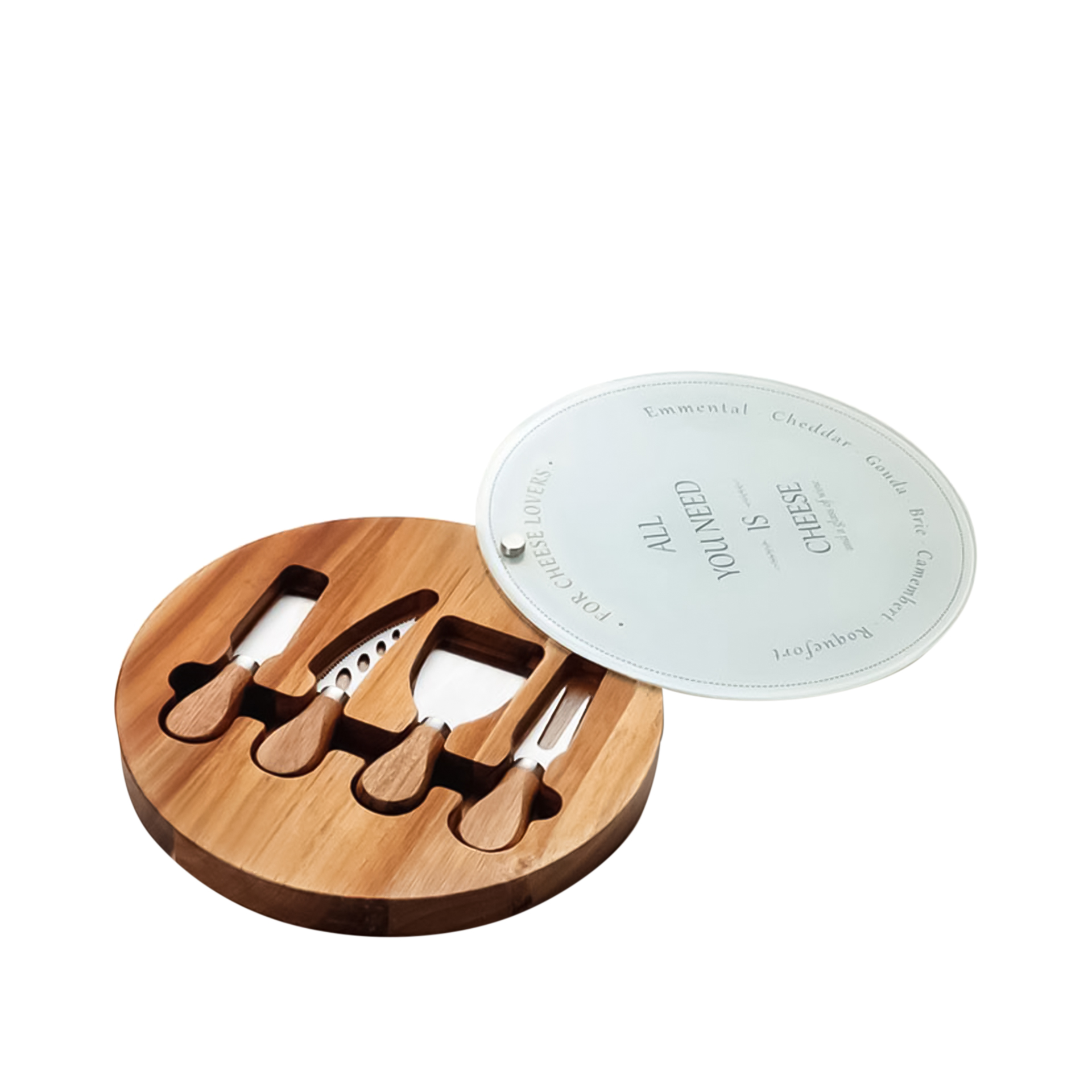 Tábua Queijo Madeira com Acessórios 25X5cm