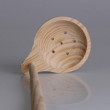 Colher Azeitona Madeira com Furos 36CM