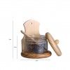 Saleiro Madeira Claro + Vidro 15X17.5CM