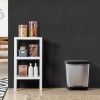 Balde Lixo com Pedal Cubik Cinza Prata 23L 33.5X30X39CM