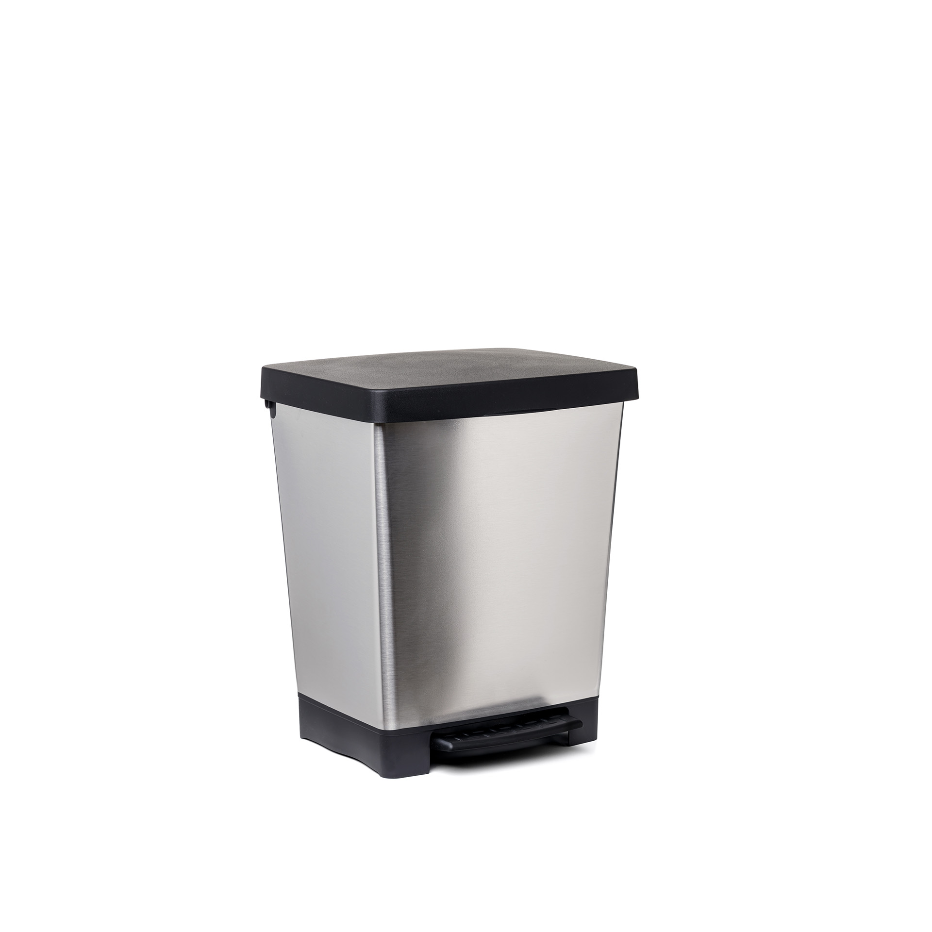 Balde Lixo com Pedal Cubik Cinza Prata 23L 33.5X30X39CM