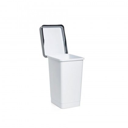 Balde Lixo com Tampa Basculante Smart Branco 25L