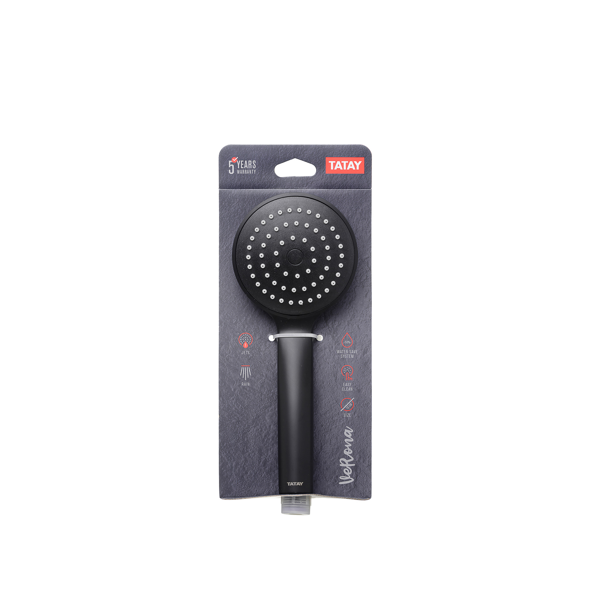 Chuveiro Verona 1 Jato Preto Redondo 10cm