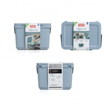 Balde Lixo com Suporte Azul 6L 26.5X20.5X18.5cm