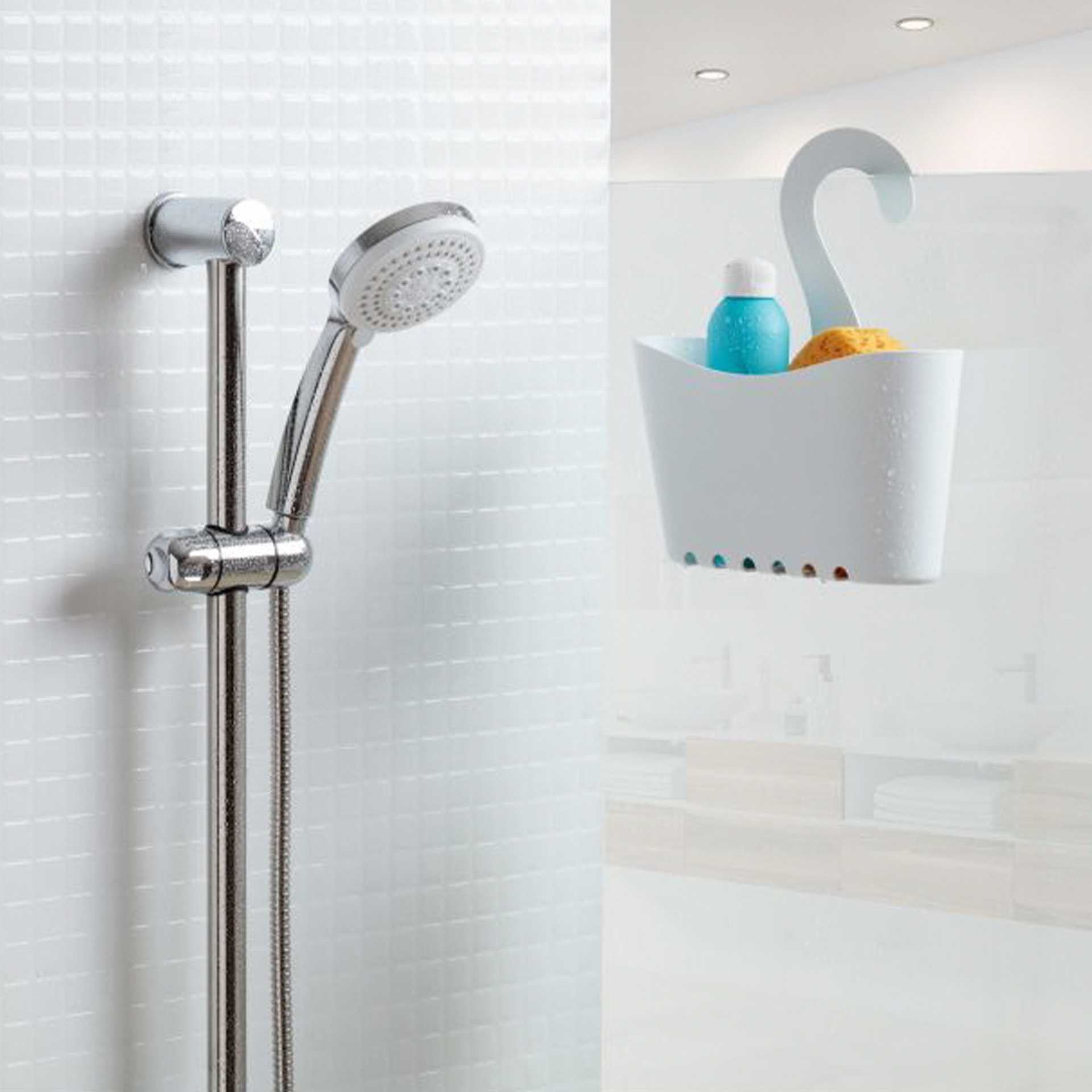 Cesto WC com Cabide Standard Branco 25X9X28cm