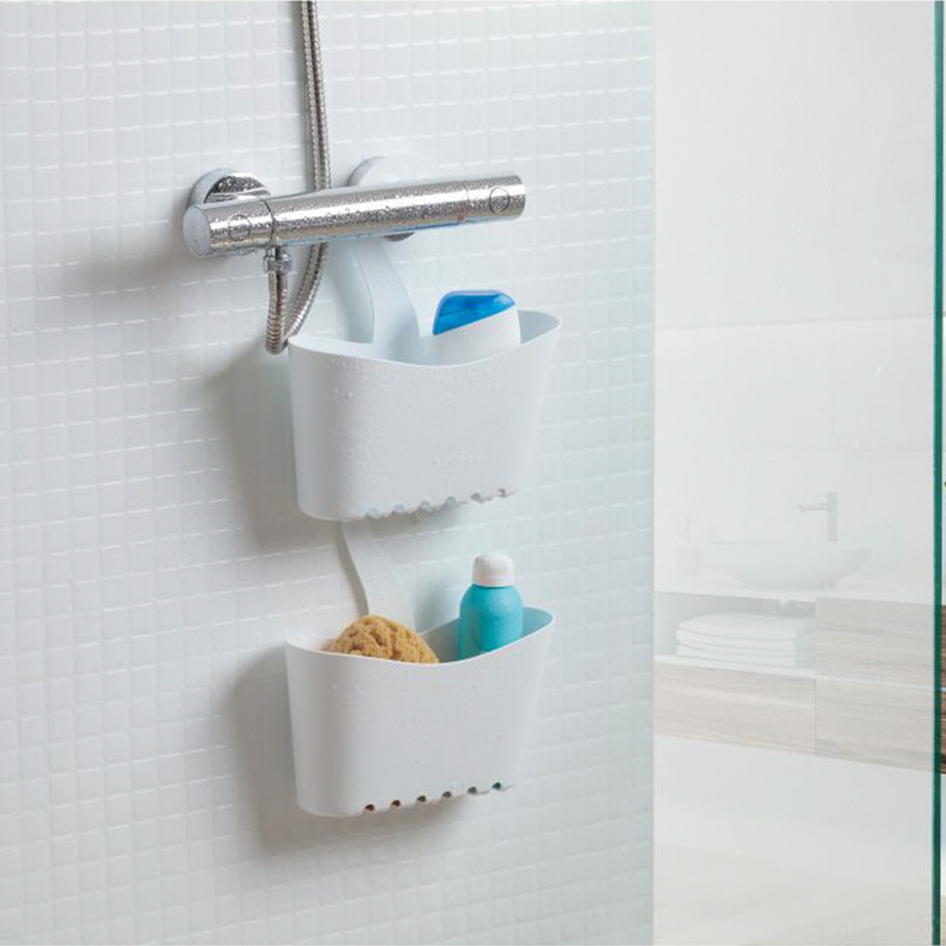 Cesto WC com Cabide Standard Branco 25X9X28cm
