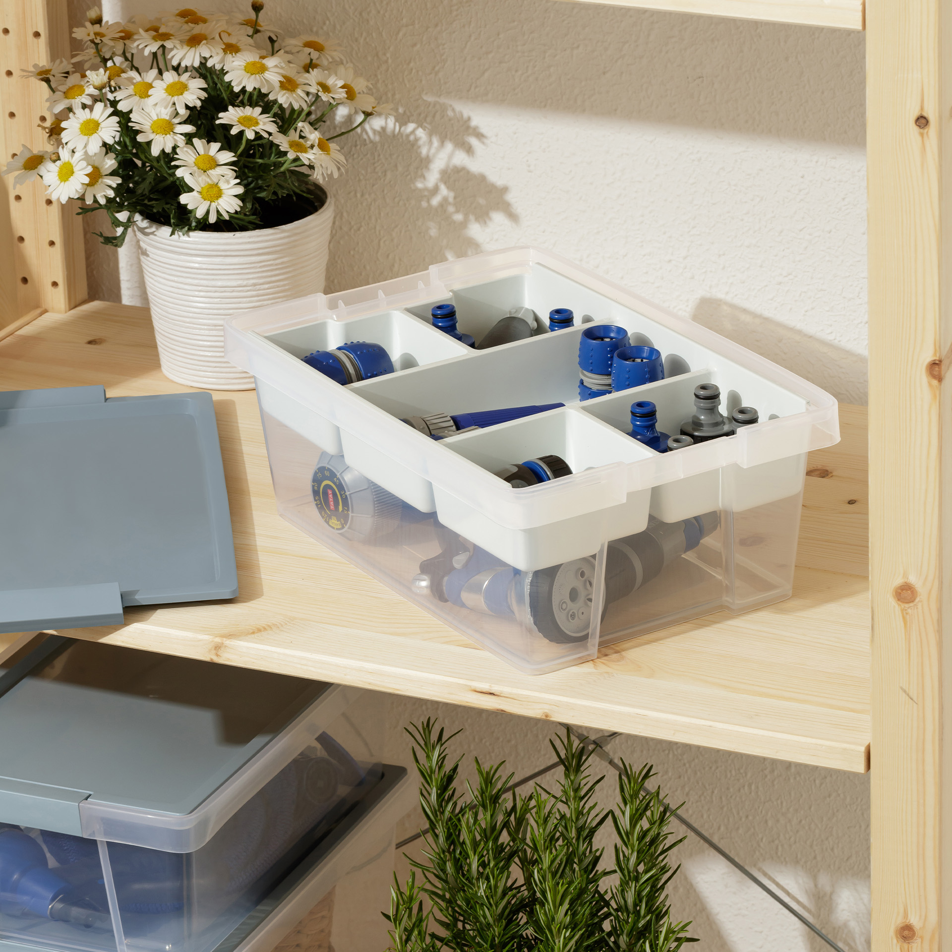 Caixa Multiusos Plástica New Azul 7L 25X36X13cm