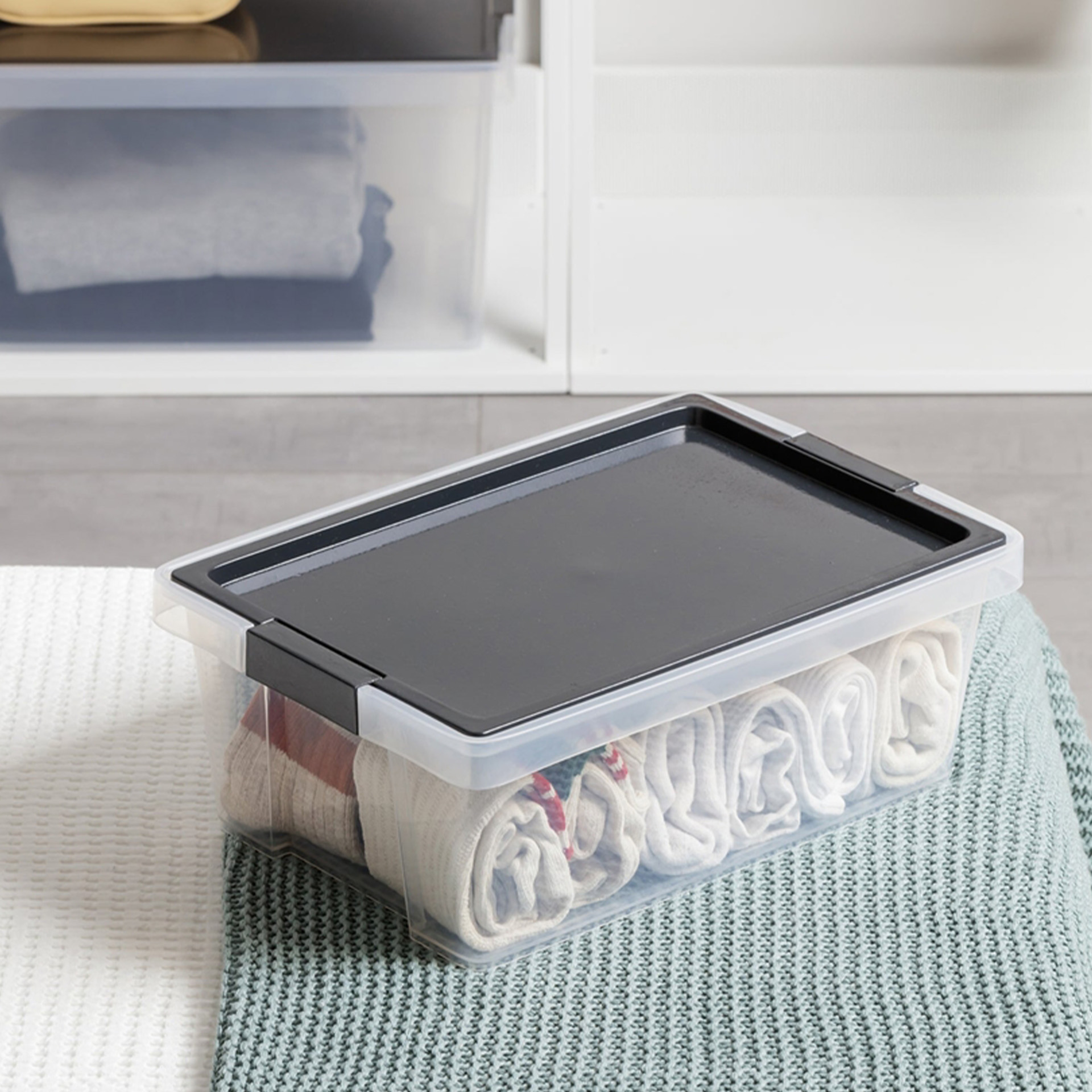 Caixa Multiusos Plástica New Preto 7L 25X36X13cm