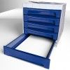Bloco 5 Gavetas Classificadores Secretria Azul 37X30.5X21.5cm