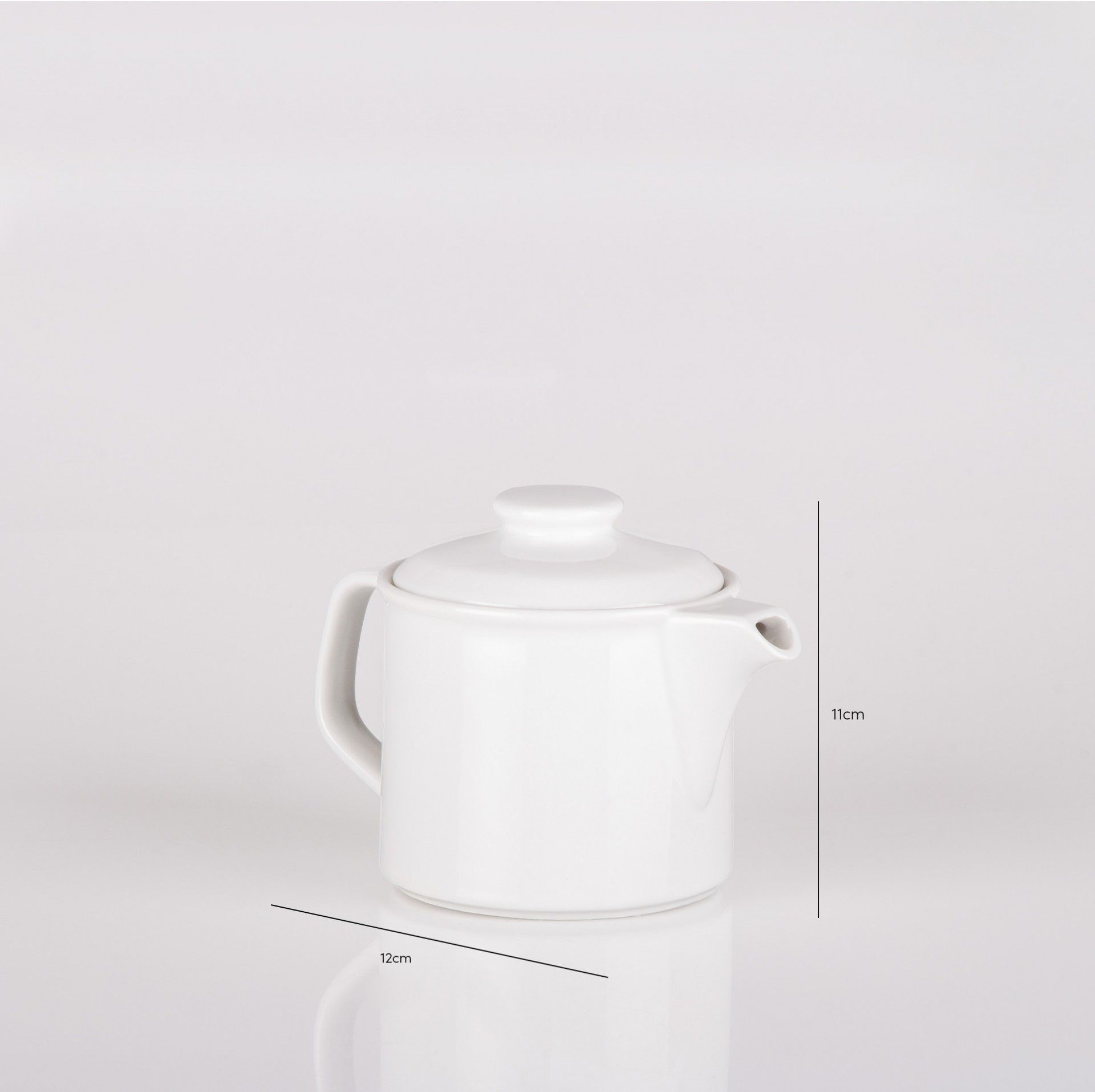 Bule Porcelana Branca 520ml 11X12cm