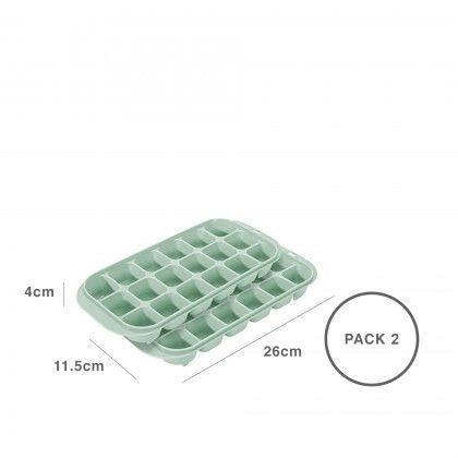 Cuvete Gelo Plstico Verde  26X11.5X4cm Pack 2