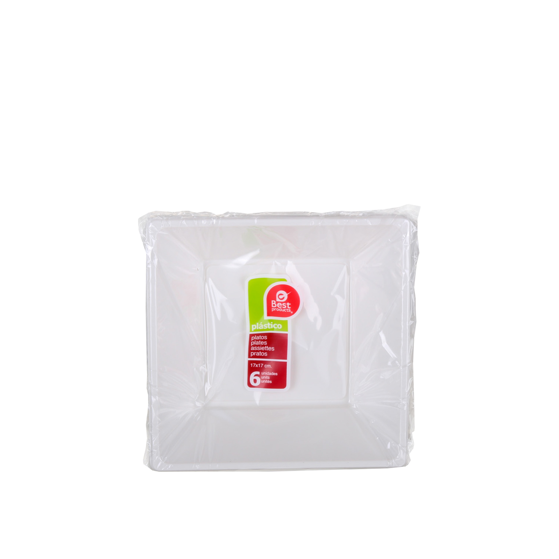 Prato Plástico Descartável Fundo 17X17CM Pack 6