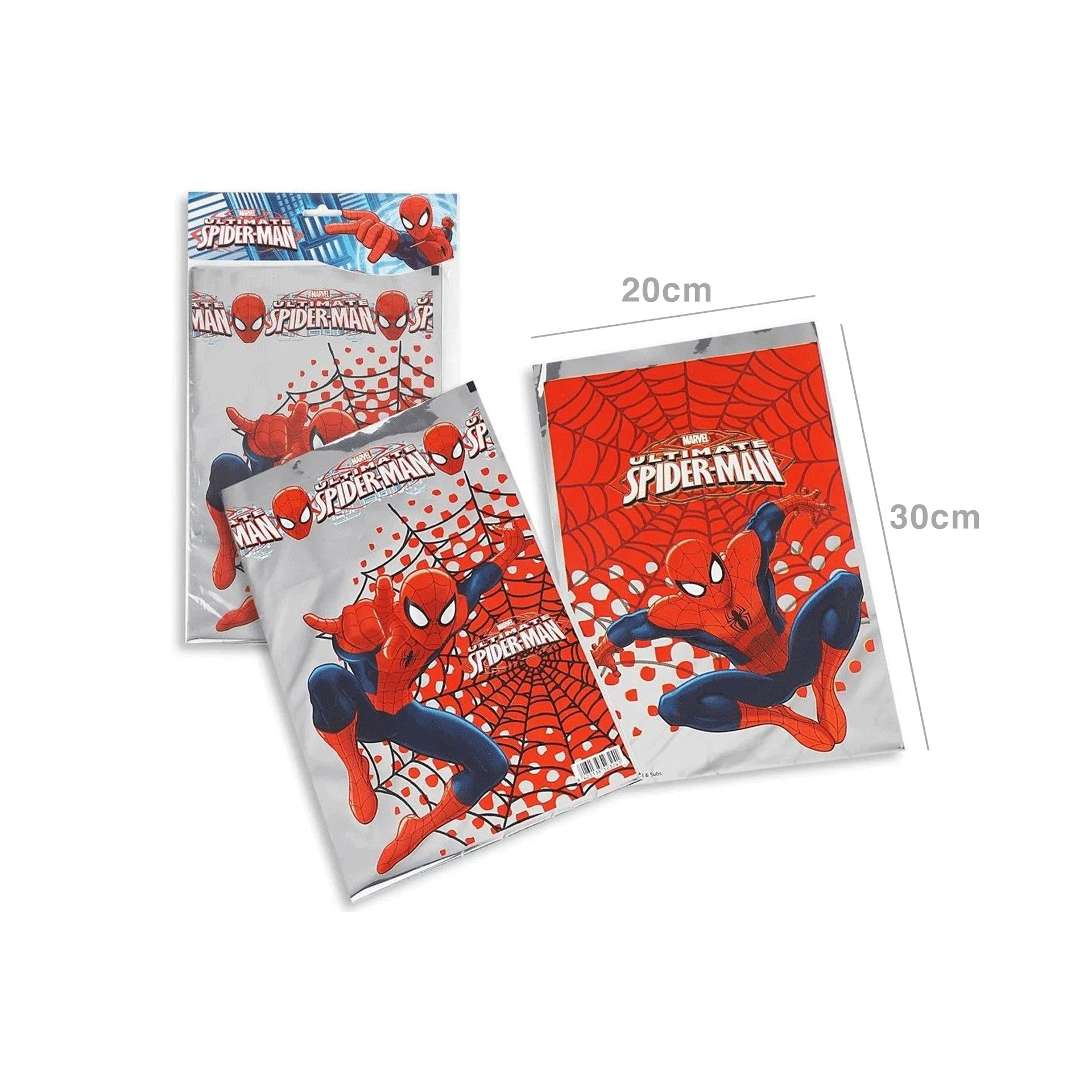 Saco Plástico Spiderman 20X40CM Pack 6