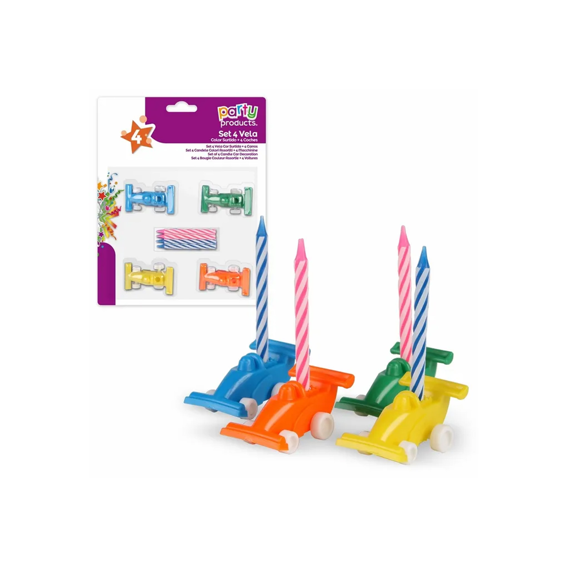 Vela Aniversário Carro Conjunto 4