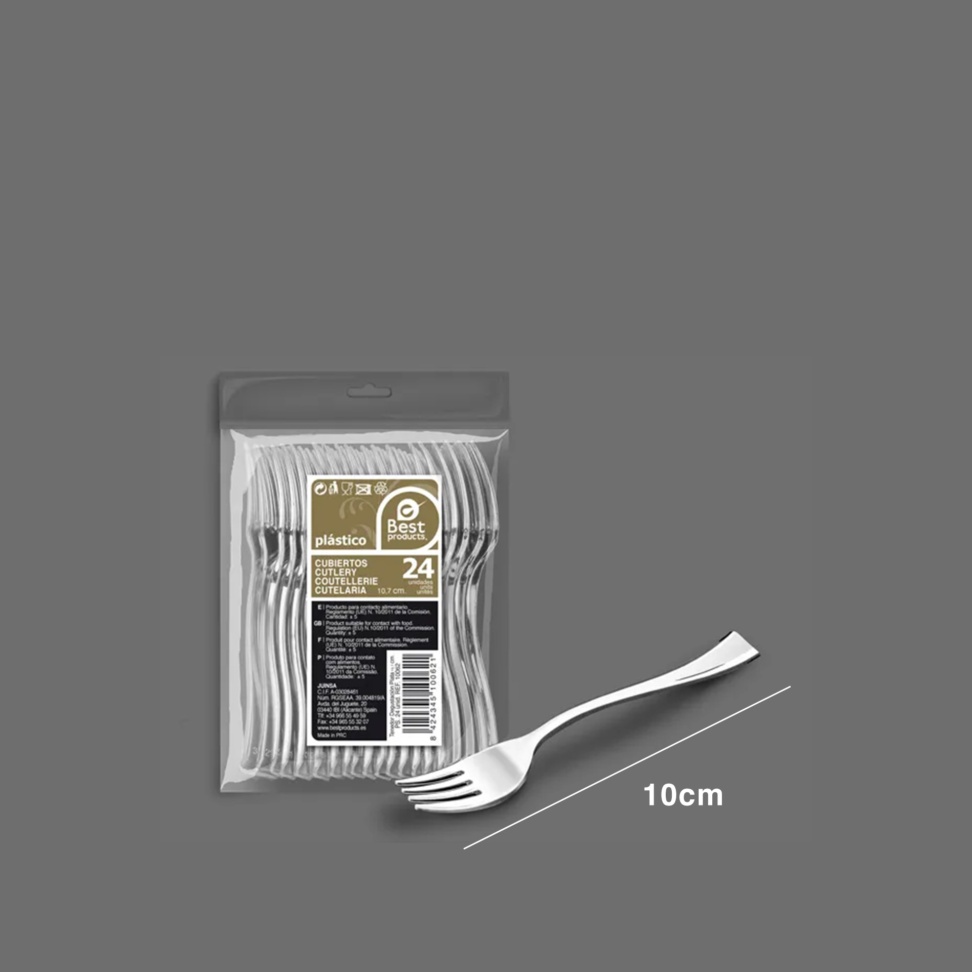 Garfos Degustação Prata 10CM Pack 24
