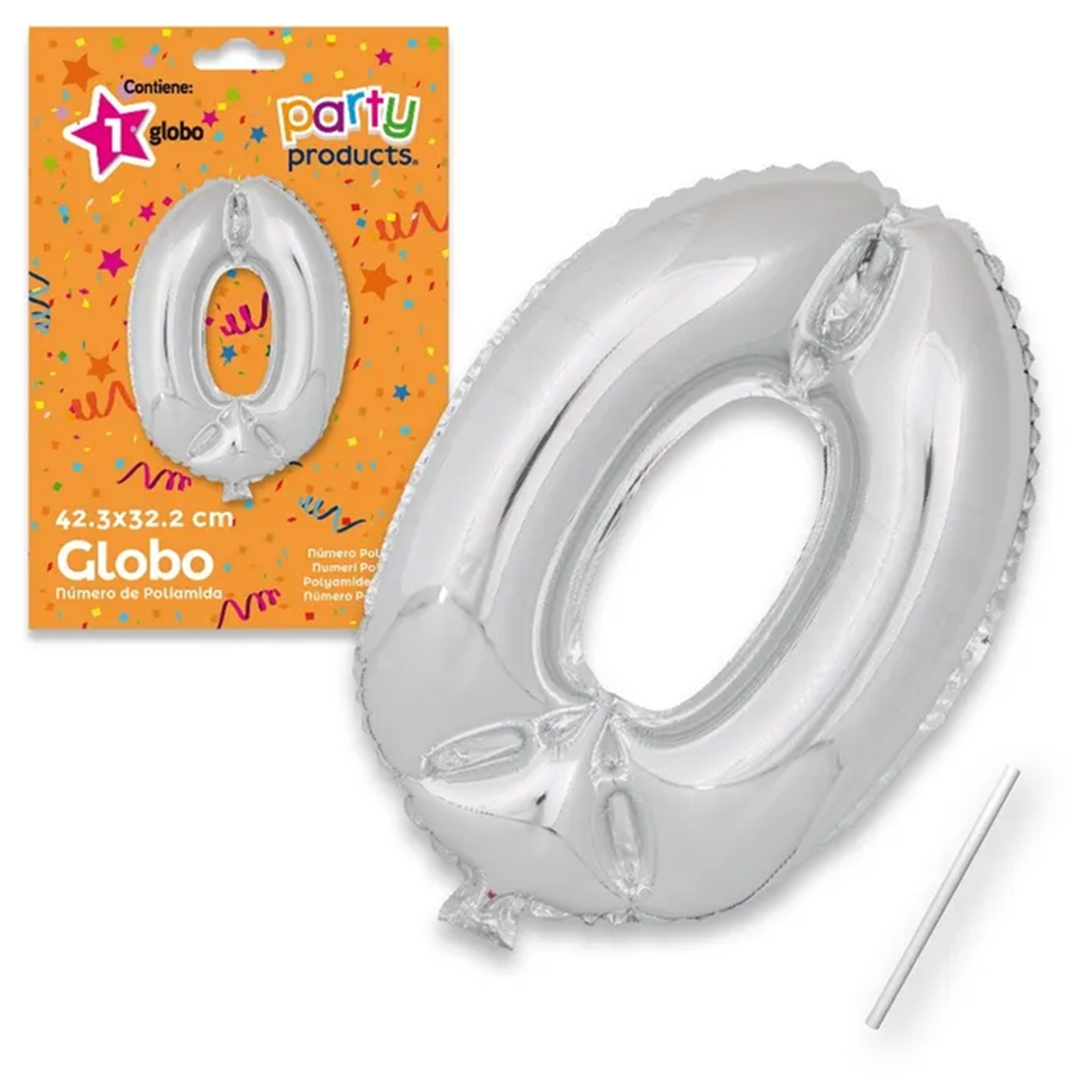 Balão Prateado Pequeno Número