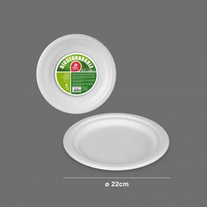 Prato Biodegradvel 22X1,9CM Pak 5