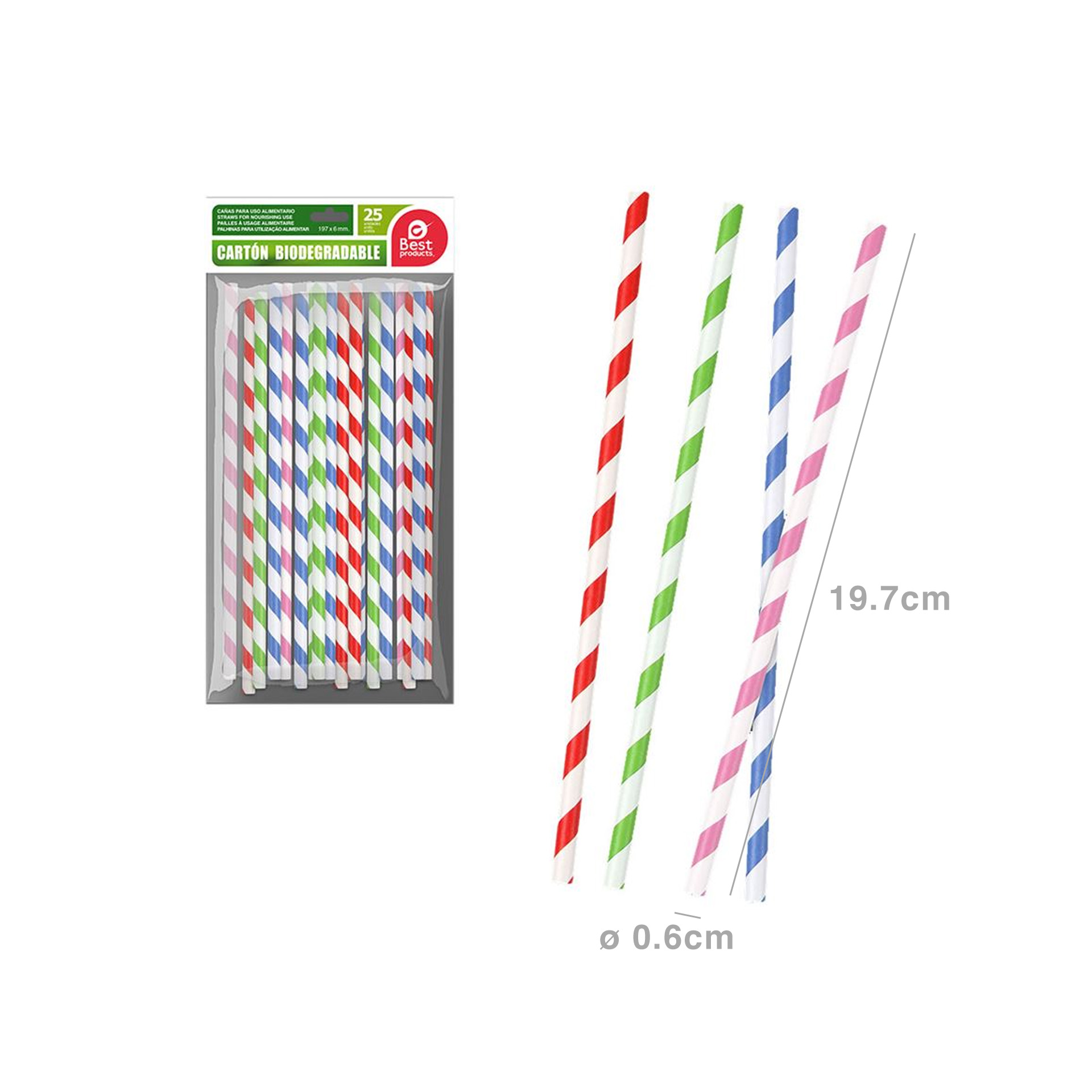 Palhinha Cartão Franjas 19.7X0.6CM Pack 25