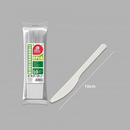 Faca Plstico Biodegradvel 15.7CM Pack 10