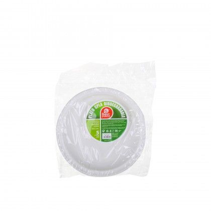 Prato Carto Biodegradvel Raso 20.5CM Pack 5
