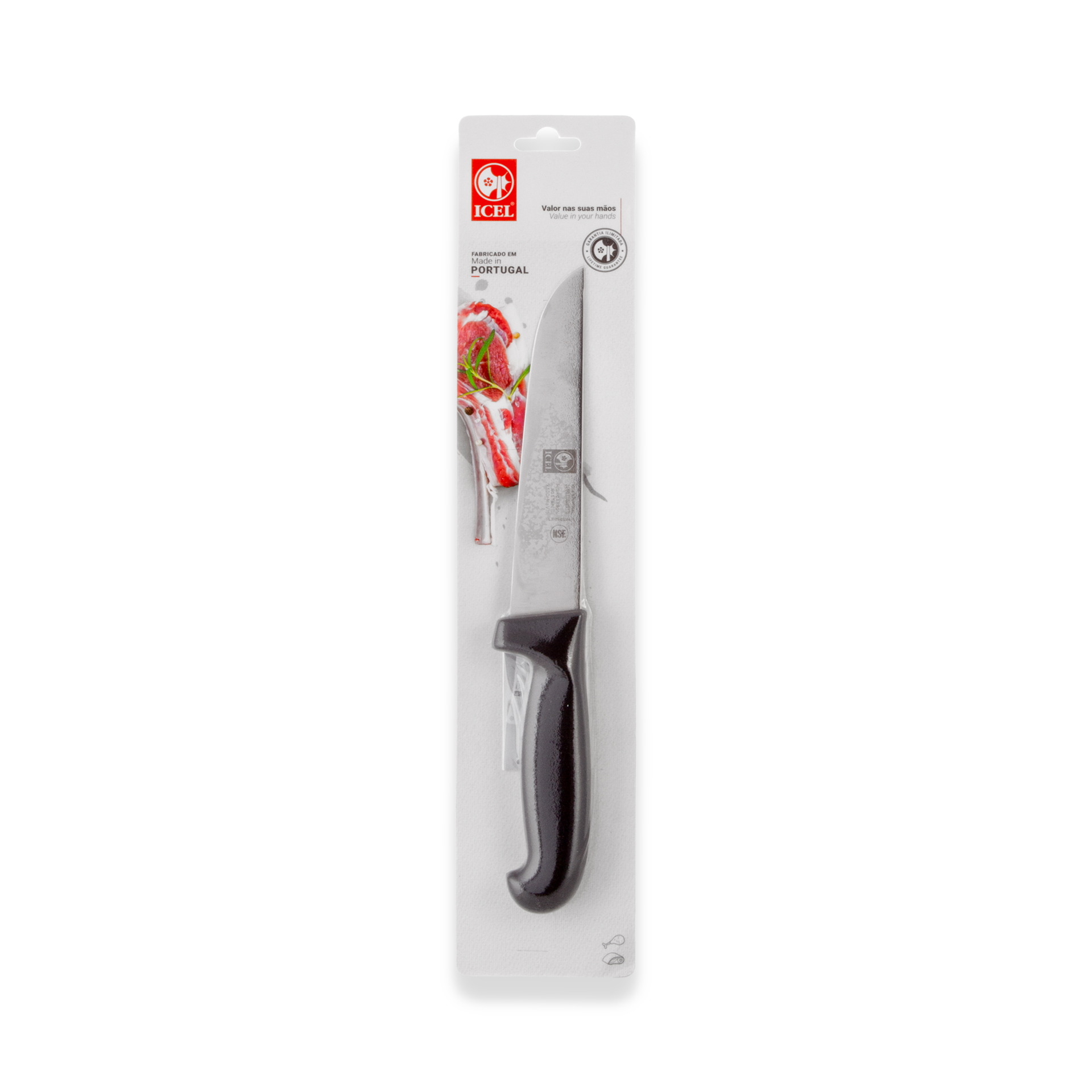 Faca Talho Icel Cabo Preto 17CM