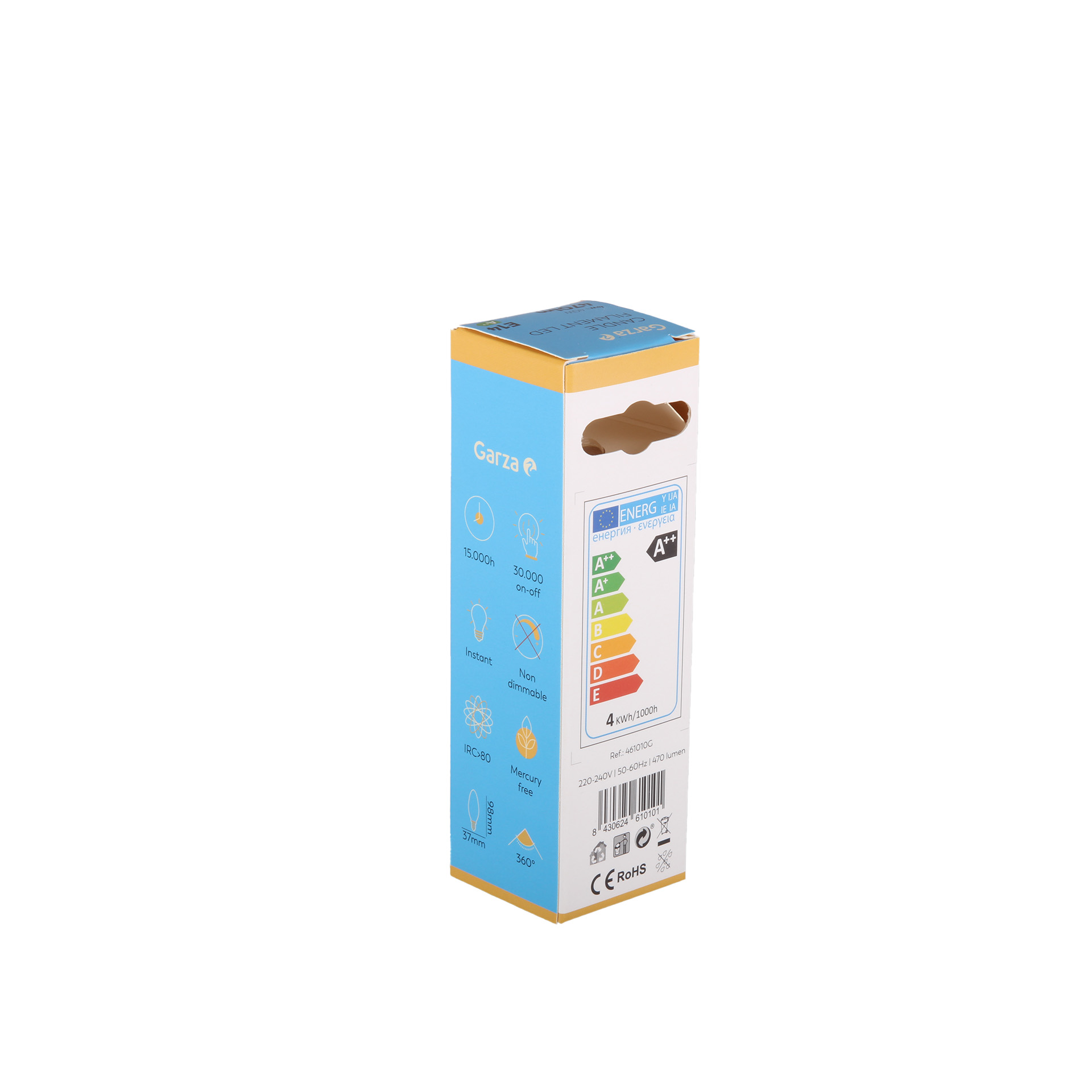 Lâmpada Led Filamento Vela E14 4W Luz Quente