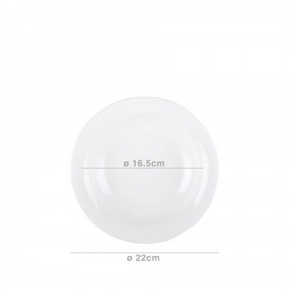 Prato Sopa Duo Branco  22CM