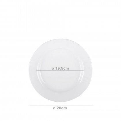 Prato Raso Duo Branco 28CM