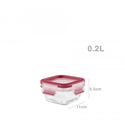Caixa Hermtica Vidro Quadrada 200ml