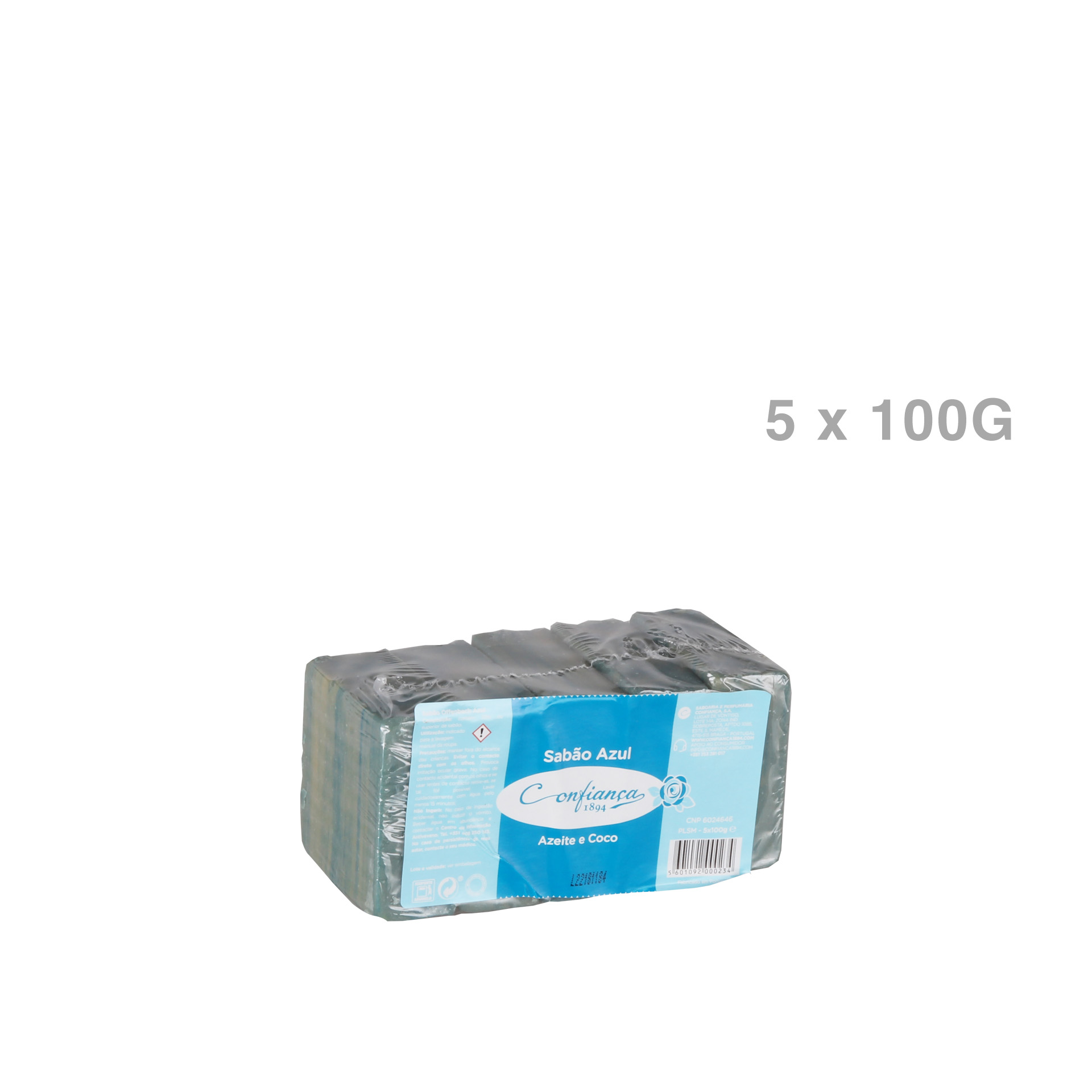 Sabão Confiança Barra Azul Pack 5X100gr