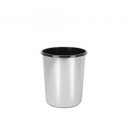 Cesto Papis Office Redondo Prateado 27X29.2cm