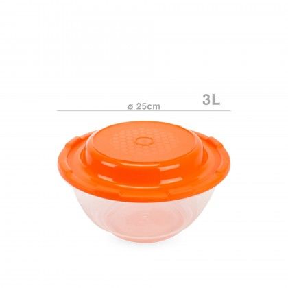 Saladeira com Tampa 3000ml 25.2X13.5cm