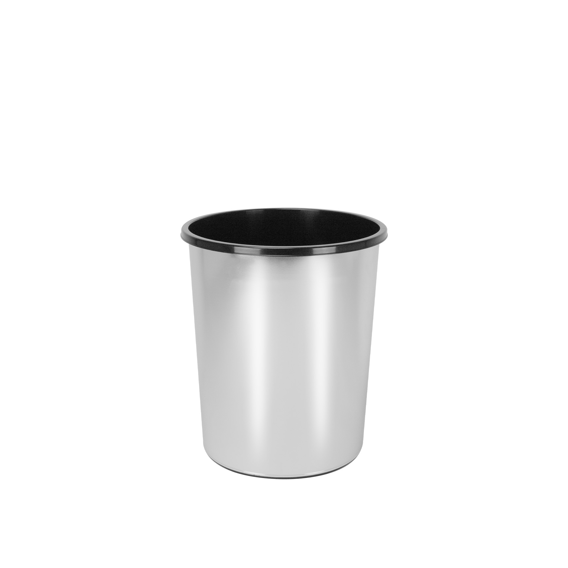 Cesto Papéis Office Redondo Prateado 27X29.2cm