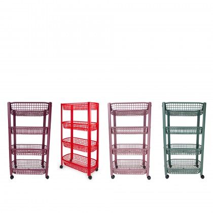 Carrinho Multifunções Codil com 4 Cestos 46.5X26X78.8cm Carrinho Multifunções Codil com 4 Cestos 46.5X26X78.8cm